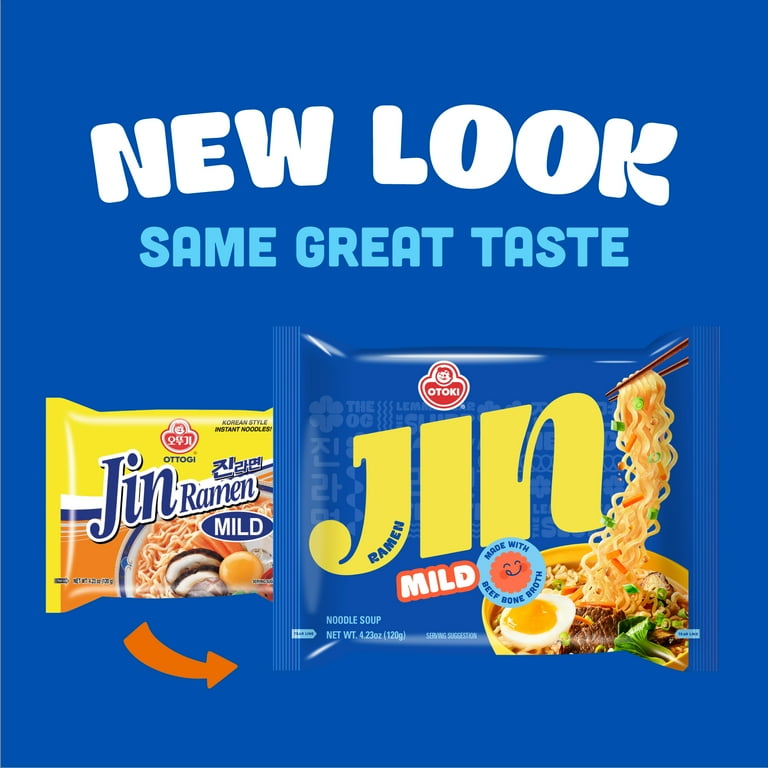 Jin Ramen Mild Noodle Soup 4 - 4.23 oz Packages