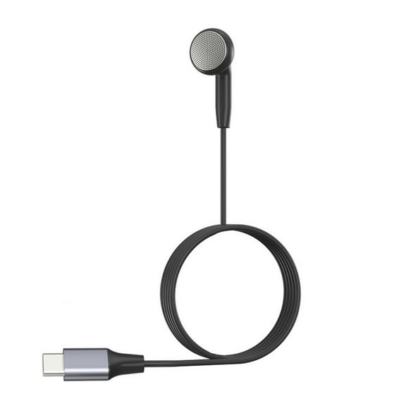 Unilateral In Ear Headphone Type C Corded Earphone Single Sided without Mic Digital Chip Decoding for Easy Communication