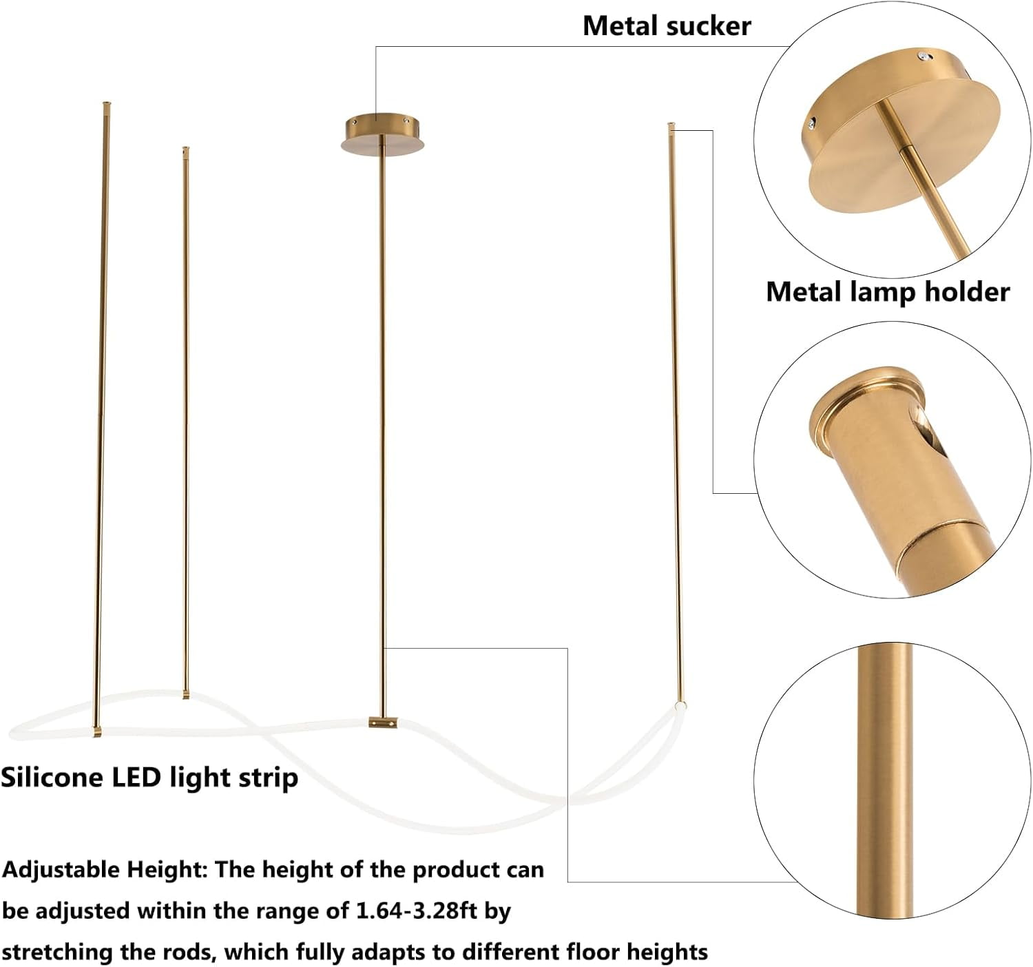 LED Modern Music Symbol Pendant Light, 4500K Acrylic Linear Adjustable Height Chandeliers Ceiling Mount Lighting Fixture for Dining Room Living Room Bedroom
