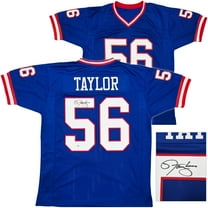 New York Giants Lawrence Taylor Autographed Blue Jersey Beckett BAS Witness 241448