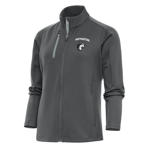 Women's Antigua Pewter Northeastern Huskies Generation Full-Zip Jacket