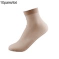 thumbnail image 2 of Flmtop 10Pairs Women Men Disposable Solid Color Ankle Silk Socks for Ice Rink Foot Bath, 2 of 7