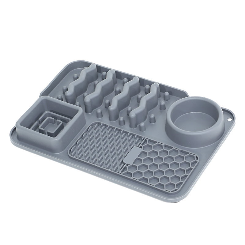 5 in 1 Dog Slow Feeder Lick Mat for Dogs & Cats, Silicone Pet Feeding Mat with Suction Cups, Dog Enrichment Toy for Anxiety Relief, Slow Feeding Treat Mat
