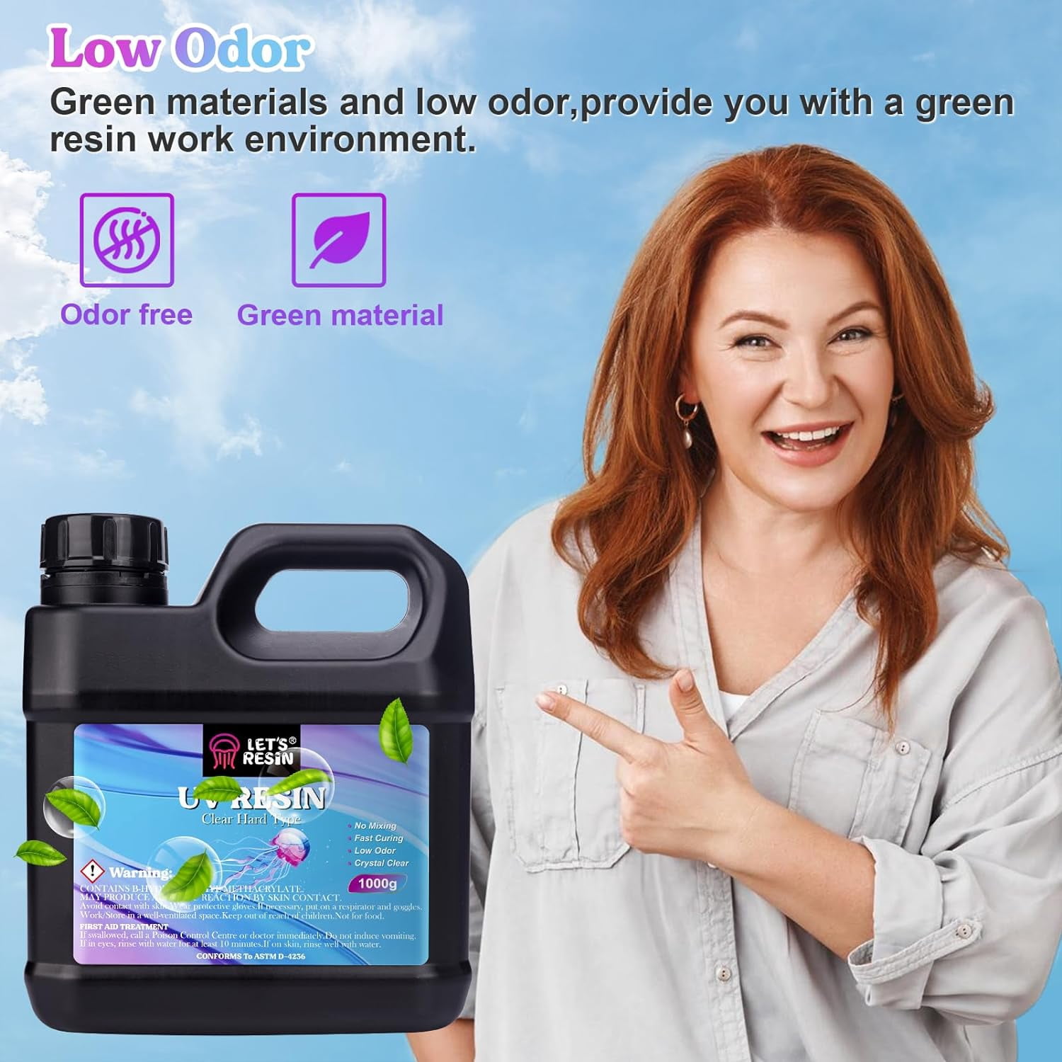 LET'S RESIN UV Resin, Upgraded 1,000g Crystal Clear UV Resin Hard, Low Odor Ultraviolet Epoxy Resin, UV Light Cure Solar Sunlight Activated Glue for Jewelry, Craft Decoration