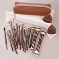 thumbnail image 6 of Travel Makeup Brush Set with Case  20 count Makeup Set, Multi-functional Essential 18 count Makeup brushes Foundation, , Blush, Eyeshadow Brushes with 2 Cushion Puffs-Coffee Brown, 6 of 6