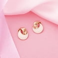 thumbnail image 5 of Estele Non-Precious Metal 24Kt Rose Gold Plated White Enamel Stud Earrings, 5 of 5