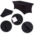 thumbnail image 3 of 8 ft Rrectangular Stretch Table Cover Spandex Fitted for bar Table, Wedding Table, Cocktail Table, Kitchen Table (Black, 8 Feet), 3 of 7