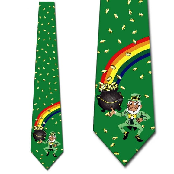 Leprechaun and Rainbow Necktie Mens Tie by Tieguys