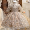 thumbnail image 2 of Bebé Niña Vestido Bordado Niños Vestidos 1er Cumpleaños Fiesta Bautizo Princesa Tul Flor Para Boda 1-5Y, 2 of 4