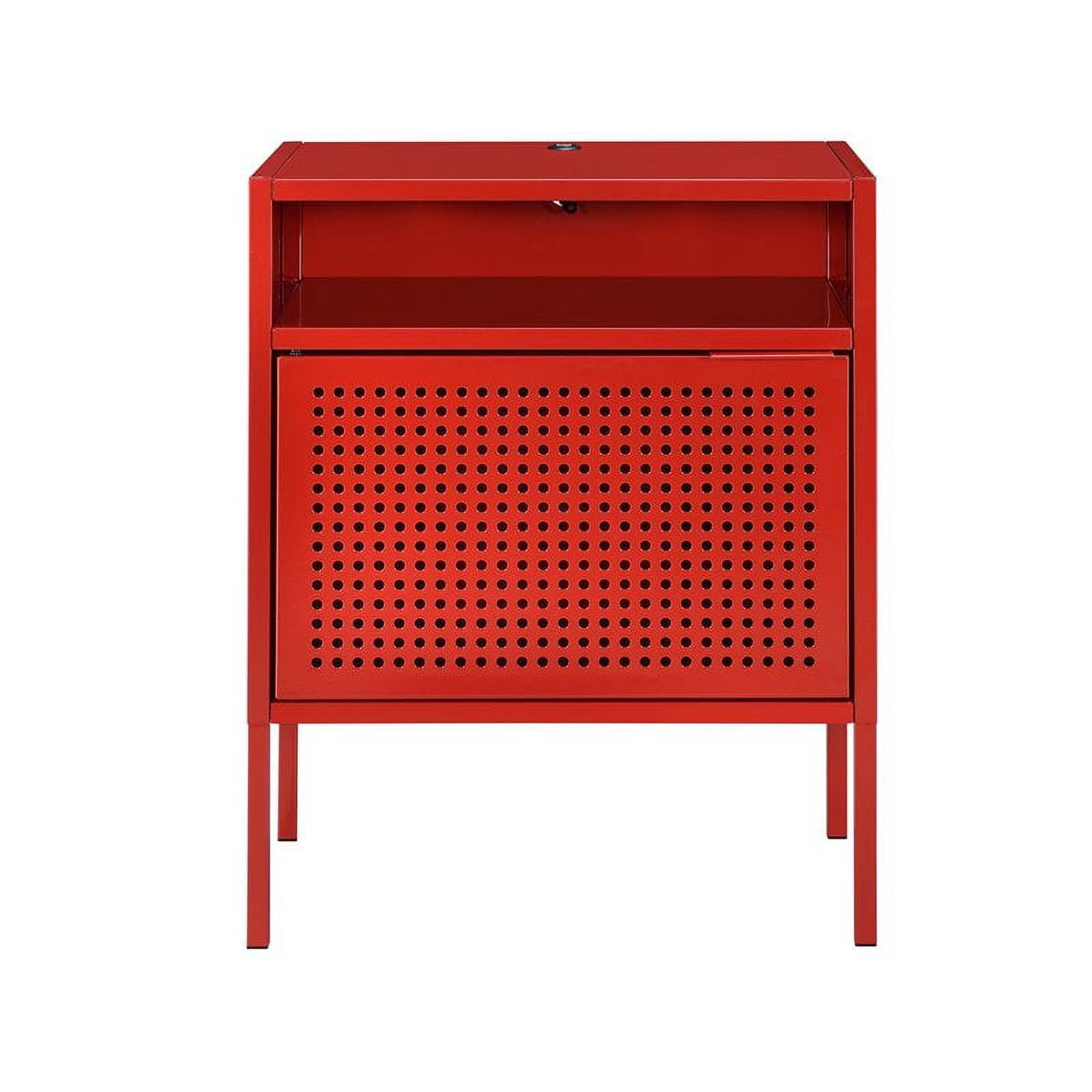 Picket House Furnishings Gemma Nightstand with USB Port in Red