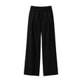 thumbnail image 5 of Women's Lace Up Criss Cross Detail Casual Sweatpants Elastic Drawstring Waist Wide Leg Jogger Pants with Pocket Fall Fashion Y2K Outfit Black, 5 of 7