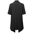 thumbnail image 2 of FashionOutfit Women's Solid Jersey Knit Draped Open Front Short Sleeves Cardigan, 2 of 4