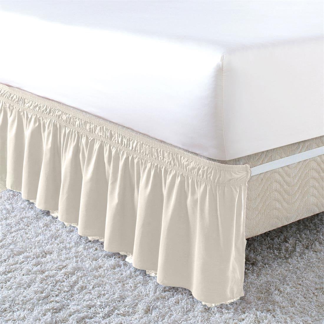 Wrap Around Ruffle Bedskirt, Queen/King Beige By BrylaneHome Walmart