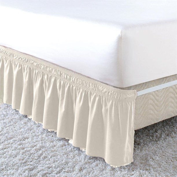 Wrap Around Ruffle Bedskirt, Queen/King Beige By BrylaneHome Walmart