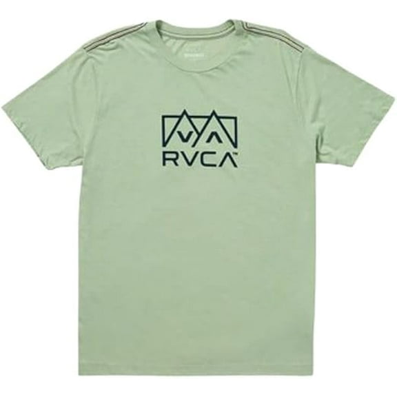 RVCA GRANITE GREEN Men's Red Stitch Short Sleeve Graphic T-Shirts, US Small