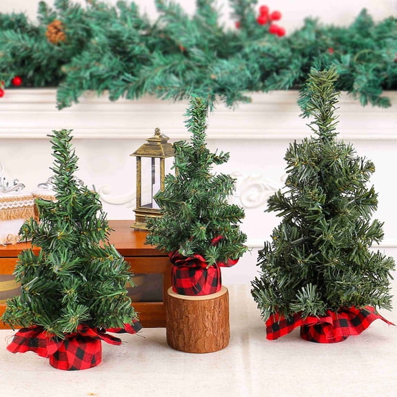Flocked Christmas Trees, Christmas Tree Desktop Decoration Plastic Material Simulation Leaf Room Desktop Decoration Christmas Decorations Mini Christmas Trees