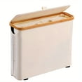 thumbnail image 2 of Bathroom Toilet Paper Storage Basket with Lid and Handle， Bamboo Collapsible Toilet Paper Holder Storage with Non-Slip Bottom ,Extra Toilet Roll Storage, 2 of 3