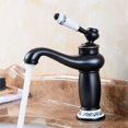 thumbnail image 1 of Grifo de cocina o baño vintage de latón antiguo con mezcla de agua fría y caliente, acabado negro para decoración del hogar, 1 of 5