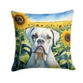 thumbnail image 2 of Boxer in Sunflowers Throw Pillow, 2 of 2