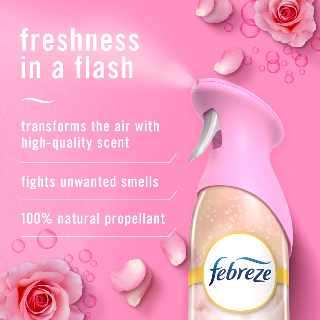 (4 pack) Febreze Air Freshener Spray, Odor-Fighting Room Spray, Romance & Desire, 8.8 oz