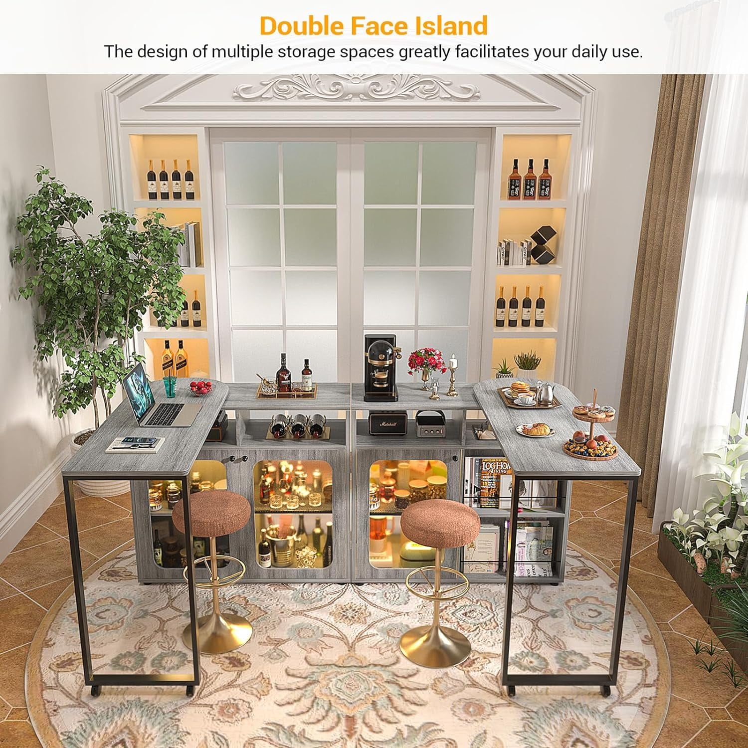 Humphries tower bar with wine storage hot sale