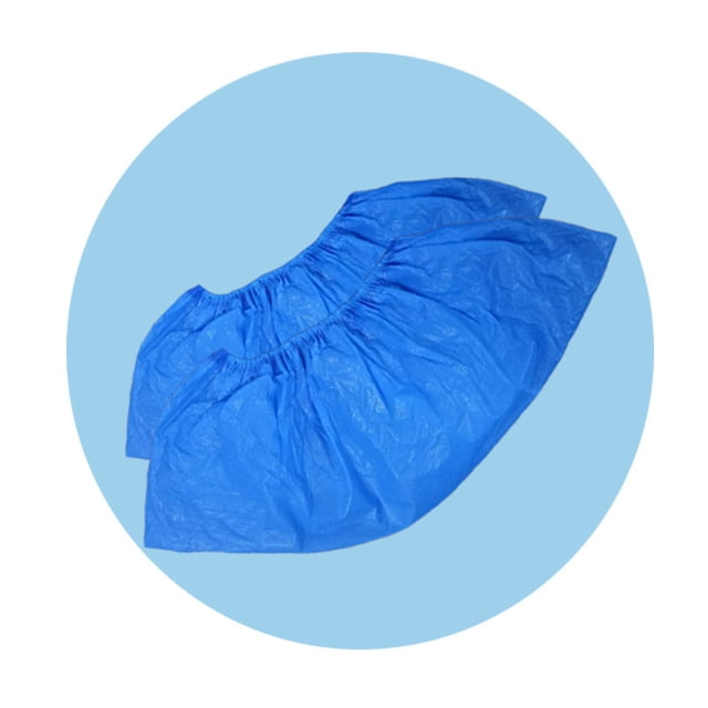 Cubrezapatos Desechables Antideslizantes - Paquete de 100 (50 pares) Cubrezapatos y botas higiénicos de 15.7'' Botines impermeables reciclables para zapatos para interiores, se adapta