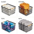 thumbnail image 6 of mDesign Metal Closet Organizer Basket, Wood Handles, 2 Pack, Matte Black/Natural, 6 of 8