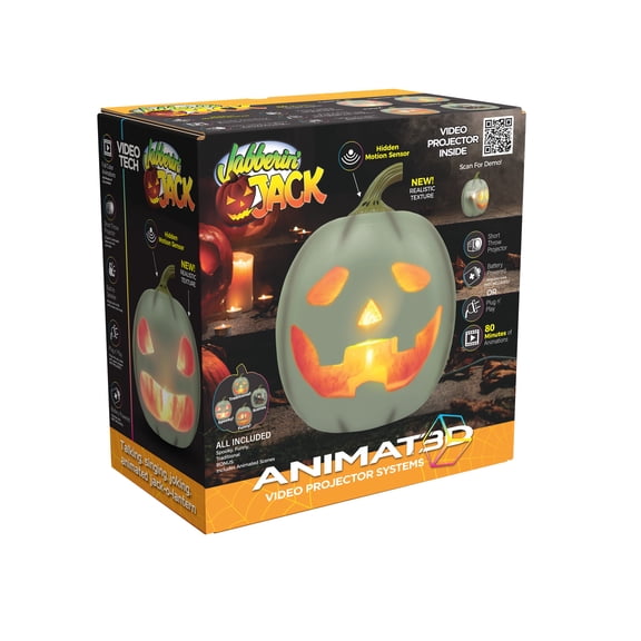 ANIMAT3D 12 Inch Jabberin' Jack Pumpkin White