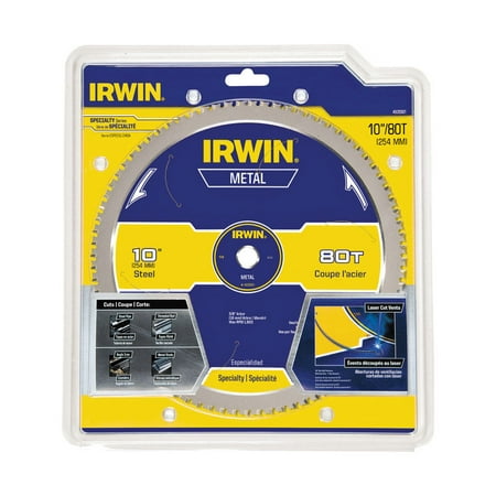 Industrial Steel Circular Blade - Irwin Marathon 10 in. Dia. x 5/8 in. Circular Saw Blade Steel 80 teeth 1 pc.