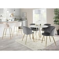 thumbnail image 4 of Lumisource Fran Contemporary Chair in Gold Metal and Silver Velvet - Set of 2, 4 of 12