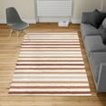 thumbnail image 2 of Striped Turkish Area Rug, Geometric Colorful Tone Brush Style Lines Grunge Retro Digital Print, Soft Carpet for Living Room Decor with Distressed Look, 2.6' x 5', Pale Redwood, by Ambesonne, 2 of 4