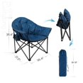 thumbnail image 2 of MF Studio Oversized Padded Moon Chair Camping Folding Saucer Chairs with Cup Holder and Carry Bag, Supports up to 400lbs, Dark Blue, 2 of 5
