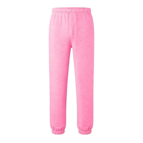 Yuncity Boys Joggers Fall Casual Comfortable Sweatpants Elastic Waist Tapered Leg Long Athletic Pants Size Pink