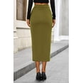 thumbnail image 3 of PRETTYGARDEN Women's Fall Midi Pencil Skirts Dressy Casual Work Office High Waisted Trendy Winter Corduroy Skirt with Slit, 3 of 10
