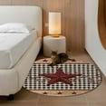 thumbnail image 2 of Round Rugs 3.3Ft, Red Texas Star Farmhouse Round Area Rug Washable Indoor Throw Carpet, Black Plaid Berry Country Soft Non Slip Circle Rug for Laundry Room Patio Home Decor Aesthetic, 2 of 8