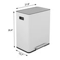 thumbnail image 6 of Innovaze 16 Gal /60L Stainless Steel Dual-Compartment Recycling Garbage Can with Two Bin for Kitchen, Matte White, 6 of 11