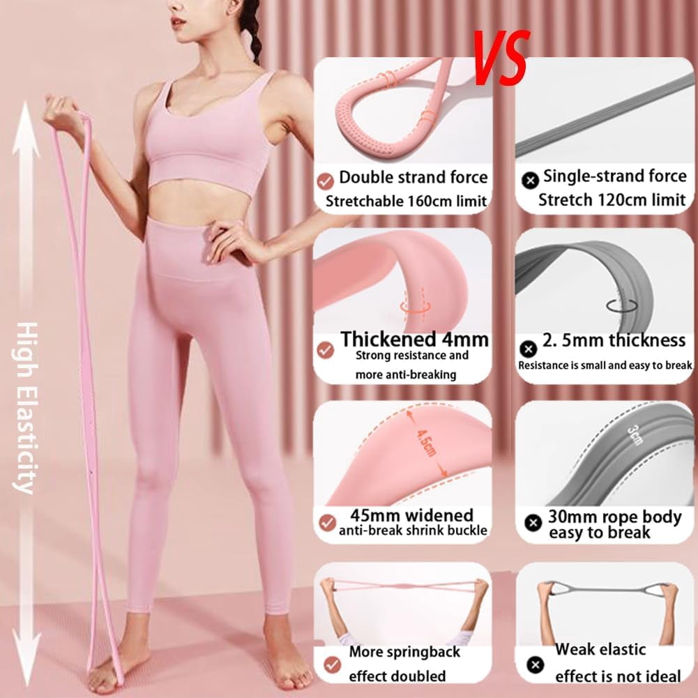Figure 8 Resistance Bands,15LB/25LB/35LB Exercise Band, Upgraded High Elasticity Resistance Band for Women,Workout Home Gym Stretching Pilates