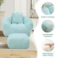 thumbnail image 3 of Aukfa Giant Bean Bag Chair,Lounge Chair Floor Lazy Sofa Bed with Ottoman & Pillow,Light Blue, 3 of 8