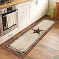 thumbnail image 2 of Western Star Brown 2'x6' Runner Rugs for Hallway Kitchen Bedside Non Slip, Texas Stars Retro Farmhouse Buffalo Plaid Entryway Rug Runners with Rubber Backing, Long Carpet Runner for Laundry Room, 2 of 8