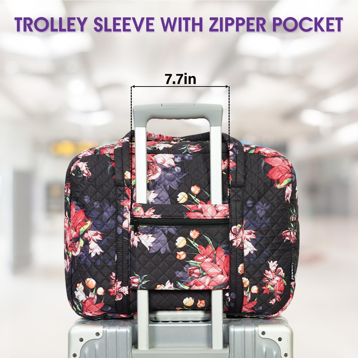 Narwey Quilted Travel Duffel Floral Print photo 7