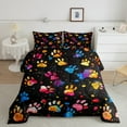 thumbnail image 2 of Manfei Cute Dogs Paws Bedding Comforter Set,Watercolor Graffiti Twin Comforter Sets,Colorful Splash Ink Bedding Set For Girls Kids,Microfiber Bedroom Decor Reversible,2pcs, 2 of 8