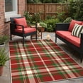 thumbnail image 4 of DEORAB Outdoor Rugs 4'X6' Chenille Patio Rug Three-Layer Material Imitation Silicone Spot Molding Camping Outside Rv Mat Red & Green, 4 of 11