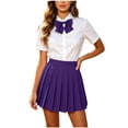 thumbnail image 5 of Mini Skirts for Women High Waist Pleated A Line Skirts Summer Causal Solid Loose Skirts, M, 5 of 7