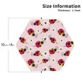 thumbnail image 2 of Lsque ladybugs and flower Pattern 4" Drink Coasters Set of 4, PVC Leather Absorbent Coasters, Table Coaster Set Decorative Coffee Cup Coasters Housewarming Gift-Hexagon, 2 of 6