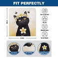 thumbnail image 6 of Cute Black Cat Dining Chair Back Cover Only, Yellow Flower Bee Country Style Fields Set of 4 Chair Back Covers, Removable Washable for Dining Room, Banquet & Holiday Decoration, 6 of 9
