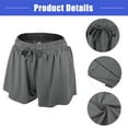 thumbnail image 4 of Vocoste 1Pc Workout Shorts Women Flowy Running Shorts Casual High Waisted Dark Grey Size S, 4 of 6