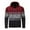 Red, variant on Fleece Lined Colod Block Zip up Hooded Jackets for Men Striped Drastring Hood Long Sleeve Outwear Coats