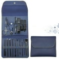 thumbnail image 1 of Aursykel 16pcs Stainless Steel Manicure Set with Scissors and Cutter Kits Portable Nail Clippers and Beauty Tools in Exquisite Leather Case for Home and Travel Use, 1 of 4