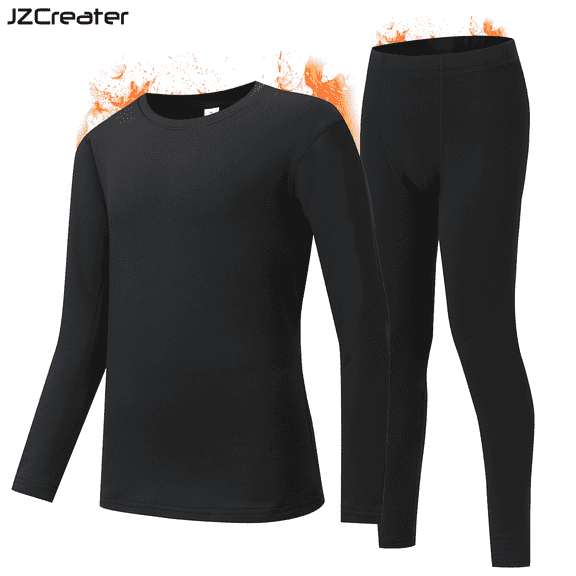 JZCreator Boys' Thermal Underwear 2 Piece Knit Top and Long Set XL, 59.06"