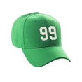 thumbnail image 2 of Daxton Structured Baseball Hat Cap Curved Visor Custom Team Number - Kelly Hat,White99, 2 of 2